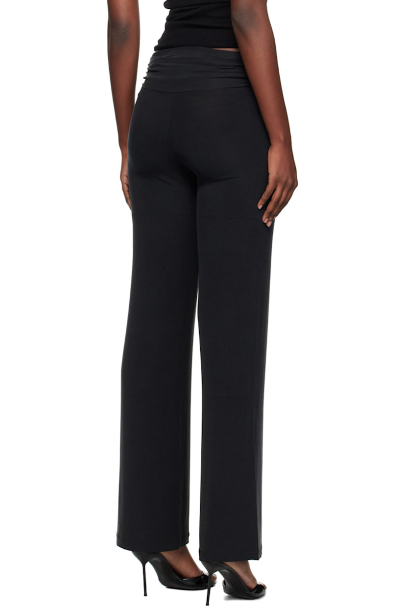 Stretch cupro ribbed jersey trousers. Ruching at foldover waistband.  

Supplier color: Midnight