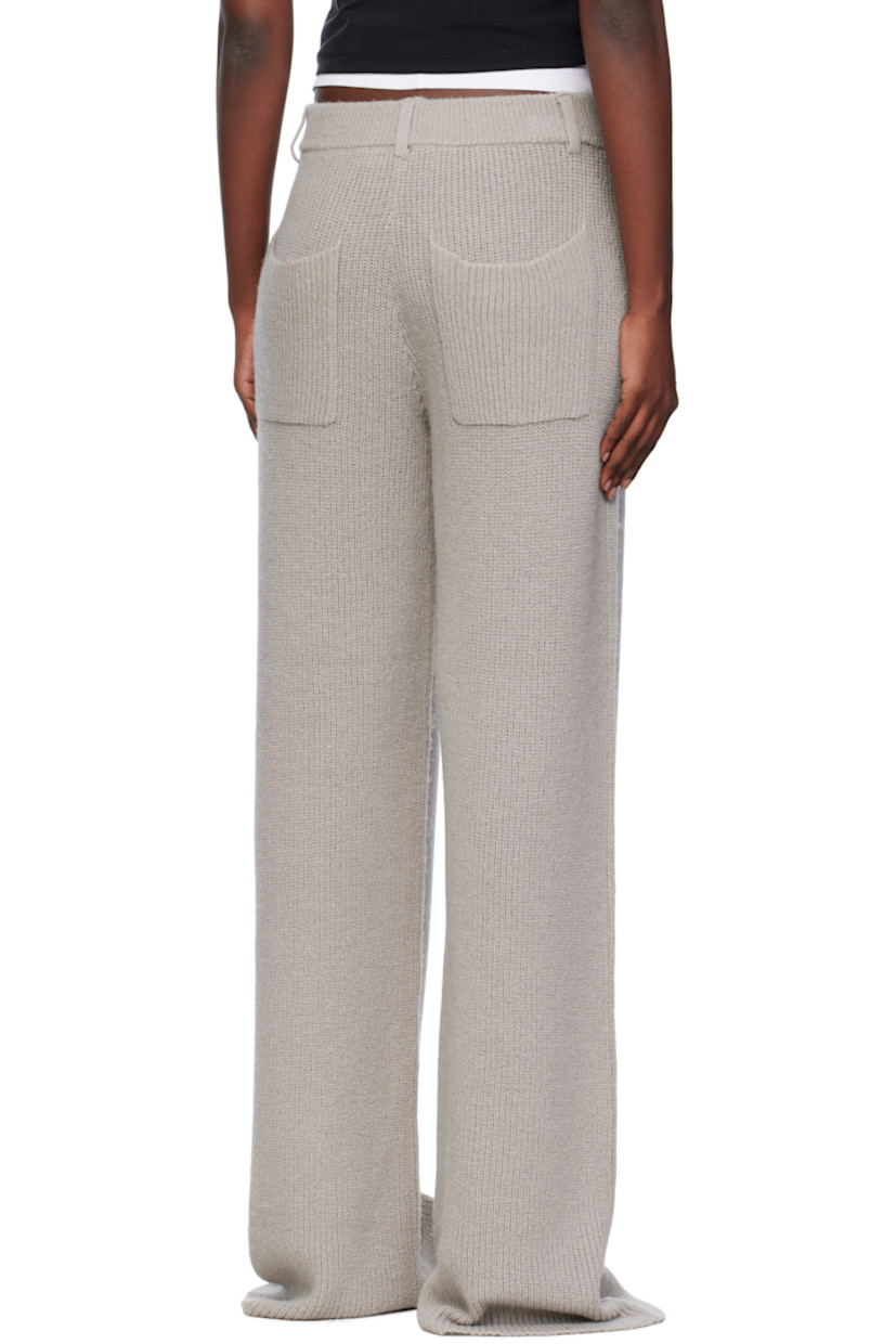 Rib-knit extrafine wool- and baby alpaca-blend trousers.

· Belt loops
· Four-pocket styling
· Zip fly
· Mock pockets at front

Supplier color: Elephant