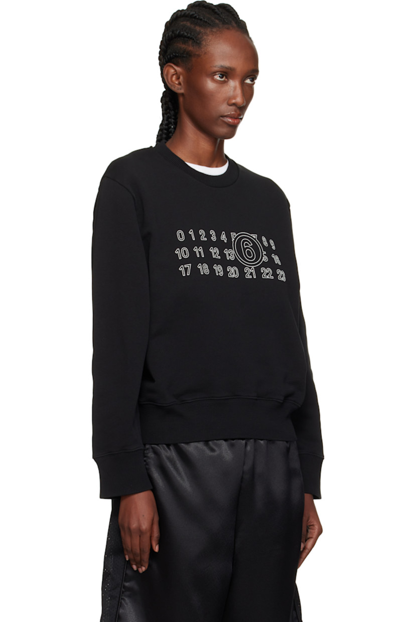 French terry sweatshirt. 

· Rib-knit crewneck, hem, and cuffs
· Logo printed at front 
· White stitching at back collar 

Supplier color: Black