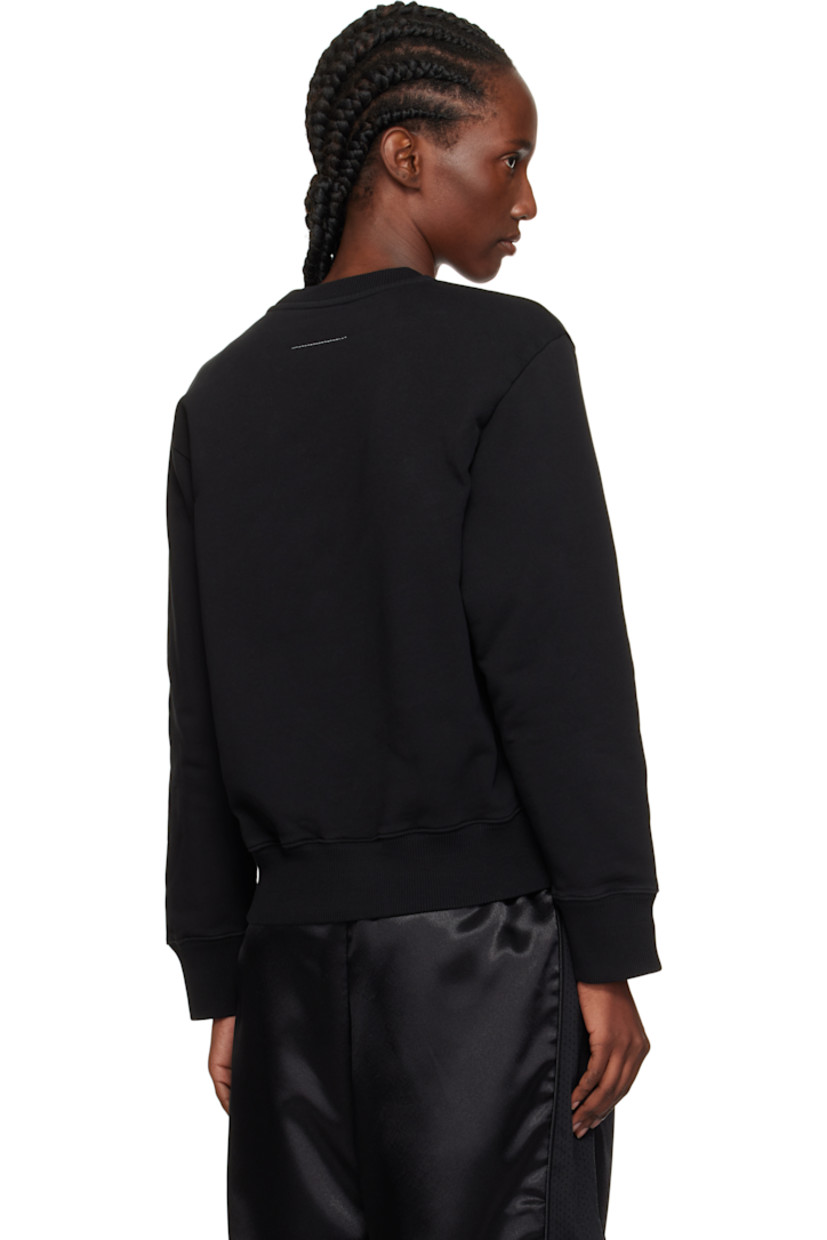 French terry sweatshirt. 

· Rib-knit crewneck, hem, and cuffs
· Logo printed at front 
· White stitching at back collar 

Supplier color: Black