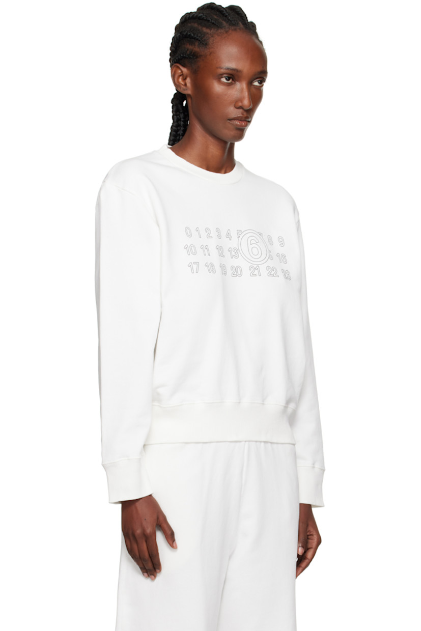 Cotton French terry sweatshirt.

· Rib-knit crewneck, hem, and cuffs
· Logo printed at front
· White stitching at back collar

Supplier color: Off white