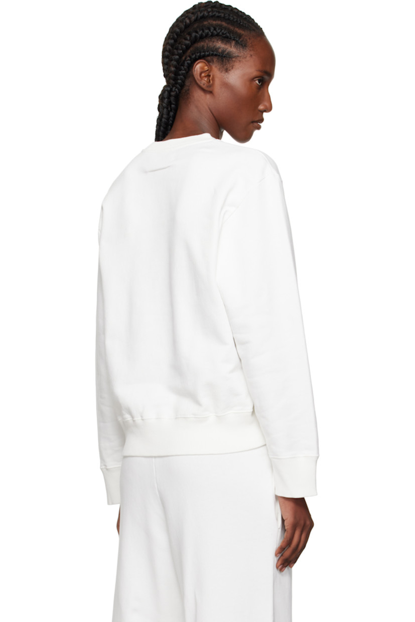 Cotton French terry sweatshirt.

· Rib-knit crewneck, hem, and cuffs
· Logo printed at front
· White stitching at back collar

Supplier color: Off white