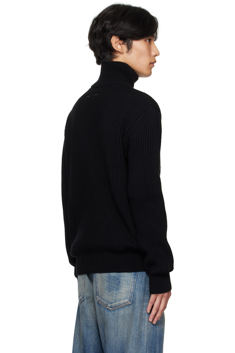 Rib-knit cotton jacket. 

· Stand collar 
· Zip closure
· White stitching at back collar 

Supplier color: Black