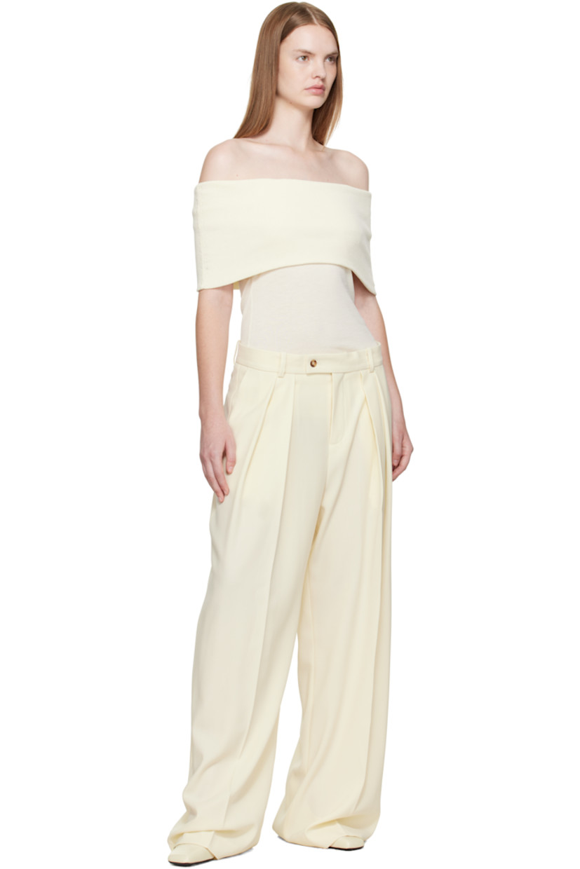 Rib-knit cotton top.

· Certified OEKO-TEX® Standard 100
· Off-the-shoulder construction
· Foldover neck

Supplier color: Off white