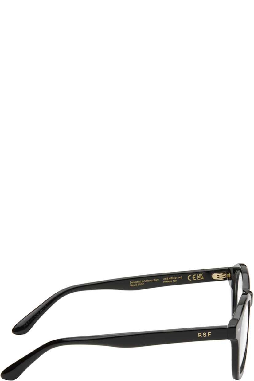 Handcrafted round acetate-frame optical glasses in black.

· Integrated nose pads
· Inset logo hardware at temples
· Includes pouch
· Size: 48.21 145

Supplier color: Black