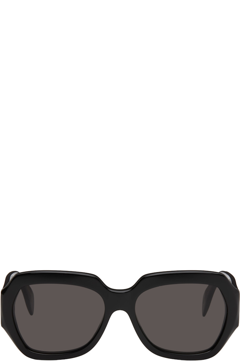 Handcrafted hexagonal acetate-frame sunglasses in black.

· Gray Zeiss lenses
· Integrated nose pads
· Inset logo hardware at temples
· Includes pouch
· Size: 58.17 145

Supplier color: Black