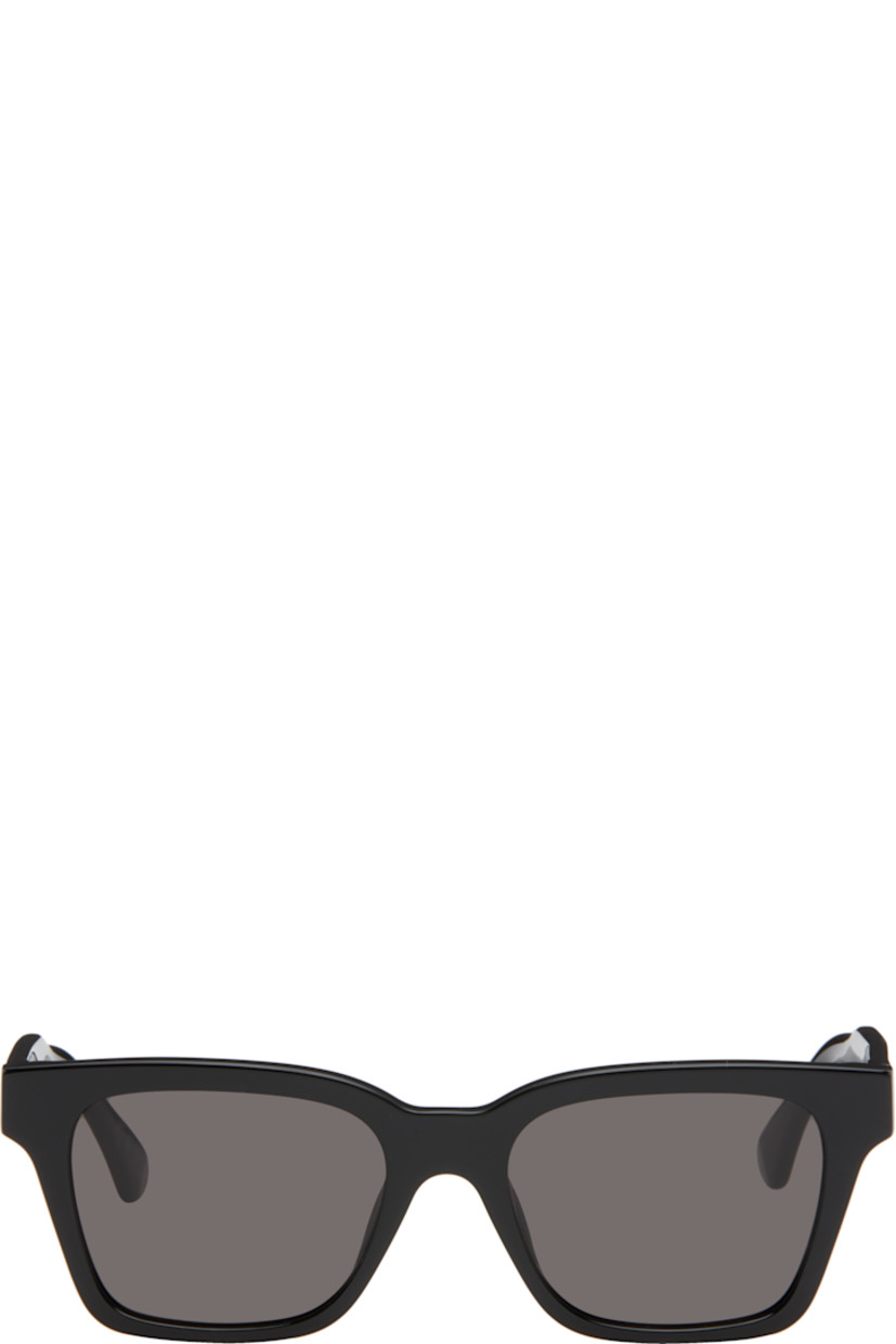 Handcrafted square acetate-frame sunglasses in black.

· Gray lenses
· Integrated nose pads
· Inset logo hardware at temples
· Gold-tone hardware
· Includes pouch
· Size: 52.18 145

Supplier color: Black