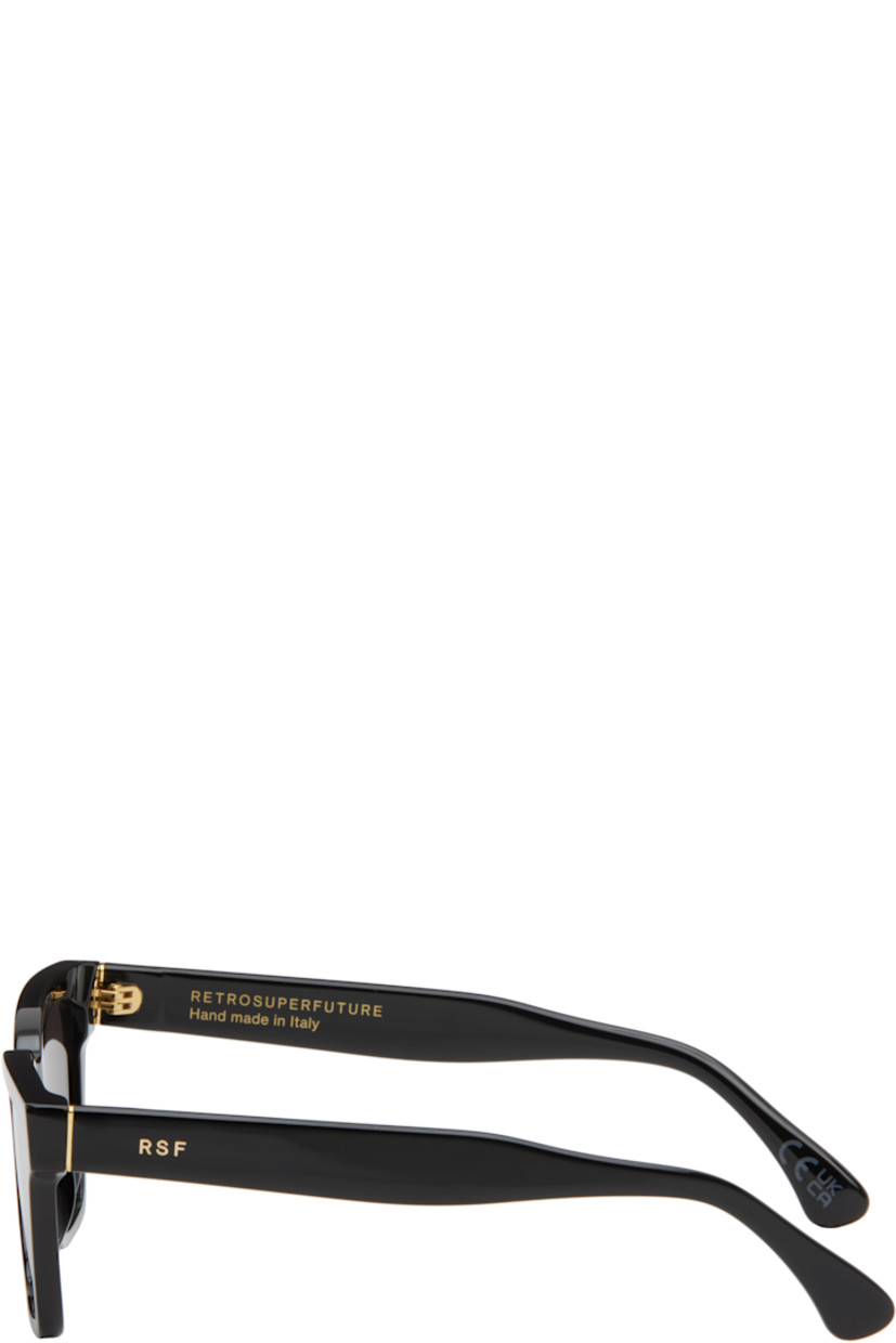 Handcrafted square acetate-frame sunglasses in black.

· Gray lenses
· Integrated nose pads
· Inset logo hardware at temples
· Gold-tone hardware
· Includes pouch
· Size: 52.18 145

Supplier color: Black