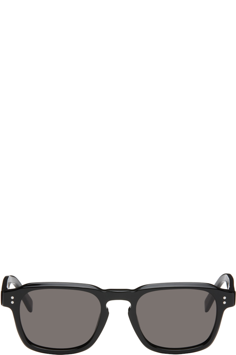 Handcrafted square acetate-frame sunglasses in black.

· Gray lenses
· Keyhole bridge 
· Integrated nose pads
· Inset logo hardware at temples
· Gold-tone hardware
· Includes pouch
· Size: 50.20 145

Supplier color: Black