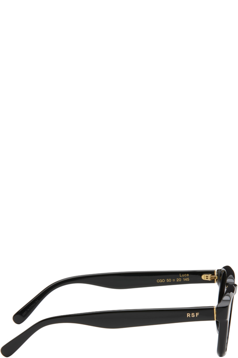 Handcrafted square acetate-frame sunglasses in black.

· Gray lenses
· Keyhole bridge 
· Integrated nose pads
· Inset logo hardware at temples
· Gold-tone hardware
· Includes pouch
· Size: 50.20 145

Supplier color: Black
