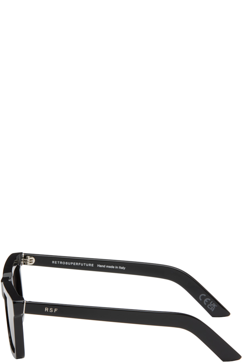 Handcrafted square acetate-frame sunglasses in black.

· Gray lenses
· Integrated nose pads
· Inset logo hardware at temples
· Silver-tone hardware
· Includes pouch
· Size: 52.22 145

Supplier color: Black