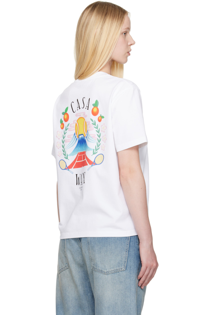 Organic cotton jersey T-shirt.

· Rib-knit crewneck
· Logo graphic printed at chest and back

Supplier color: White