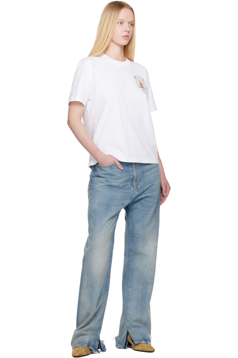 Organic cotton jersey T-shirt.

· Rib-knit crewneck
· Logo graphic printed at chest and back

Supplier color: White