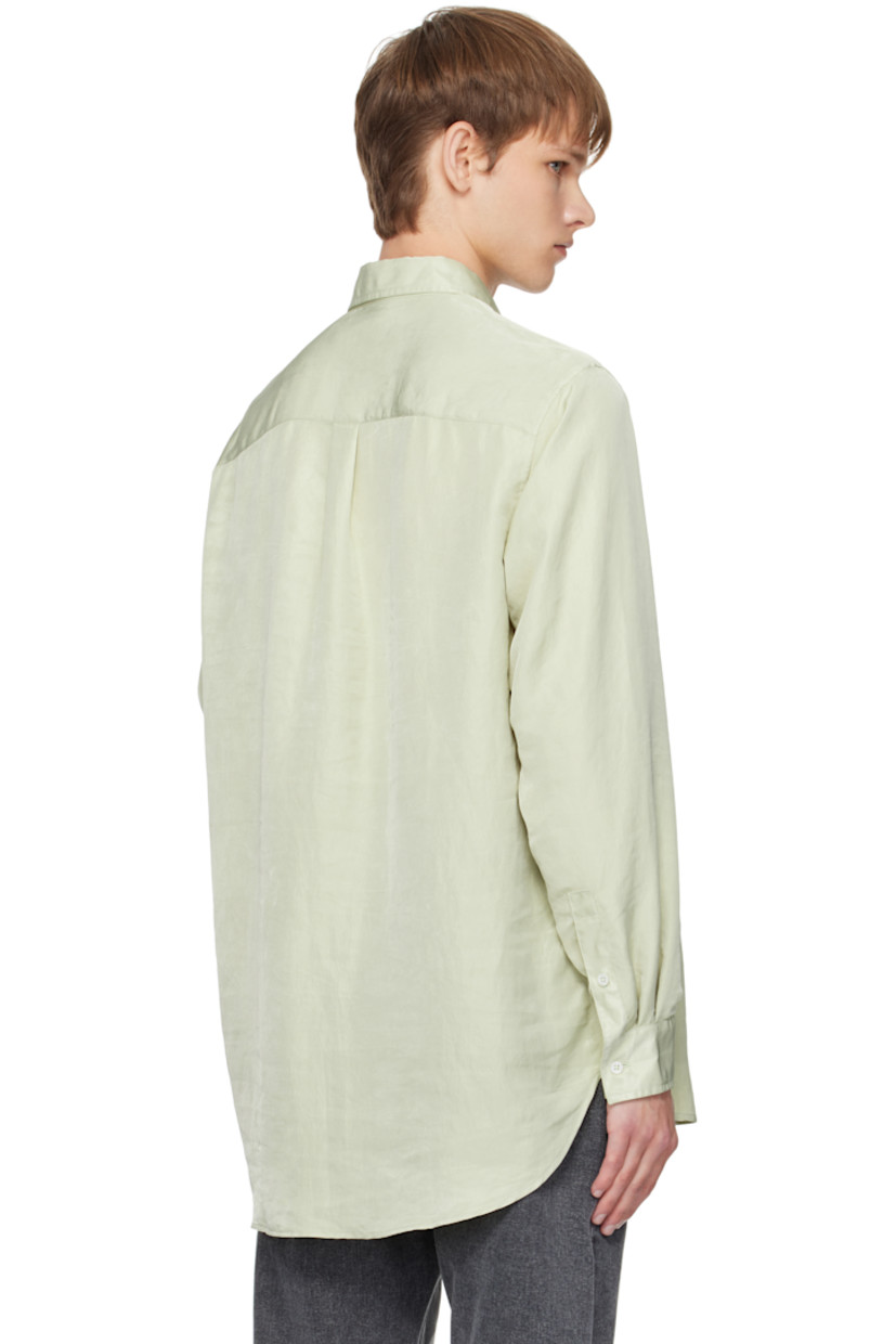 Sateen shirt.

· Spread collar
· Button closure
· Patch pocket at chest
· Shirttail hem
· Logo embroidered at shoulder
· Buttoned barrel cuffs
· Box pleat at back yoke

Supplier color: Lime