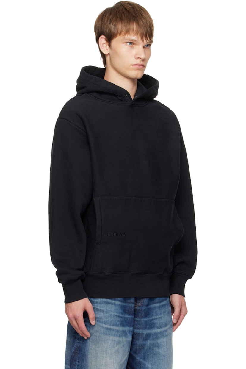 560 gsm stretch cotton French terry hoodie.

· Press-stud fastening at hood
· Logo embroidered at kangaroo pocket
· Rib-knit hem and cuffs
· Dropped shoulders

Supplier color: Black