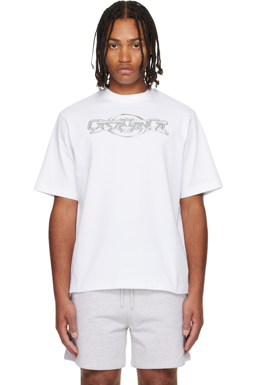 Organic cotton jersey T-shirt. 

· Rib-knit crewneck
· Logo bonded at front 

Supplier color: White