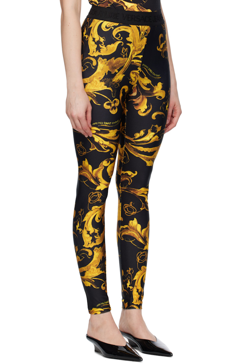 Stretch polyester jersey leggings.

· Barocco pattern printed throughout
· Logo-woven elasticized waistband

Supplier color: Black/Gold
