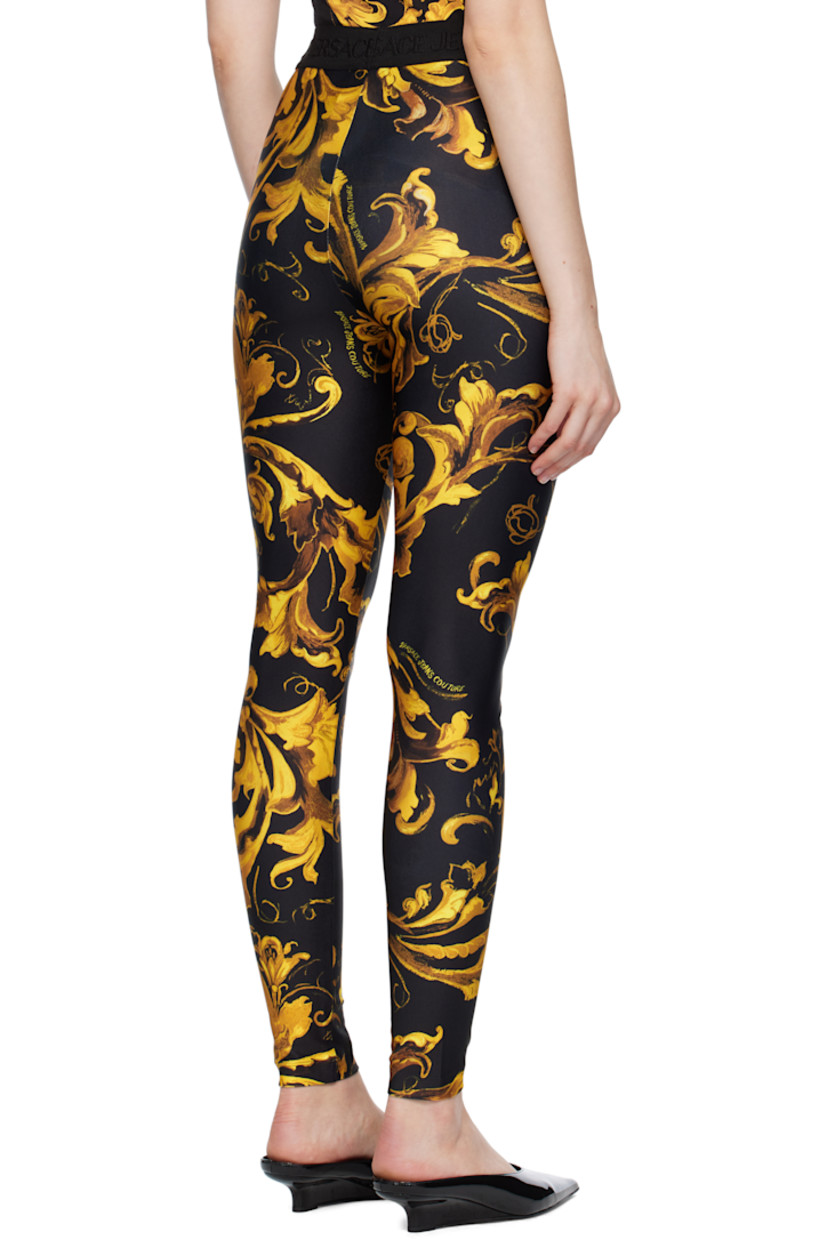 Stretch polyester jersey leggings.

· Barocco pattern printed throughout
· Logo-woven elasticized waistband

Supplier color: Black/Gold