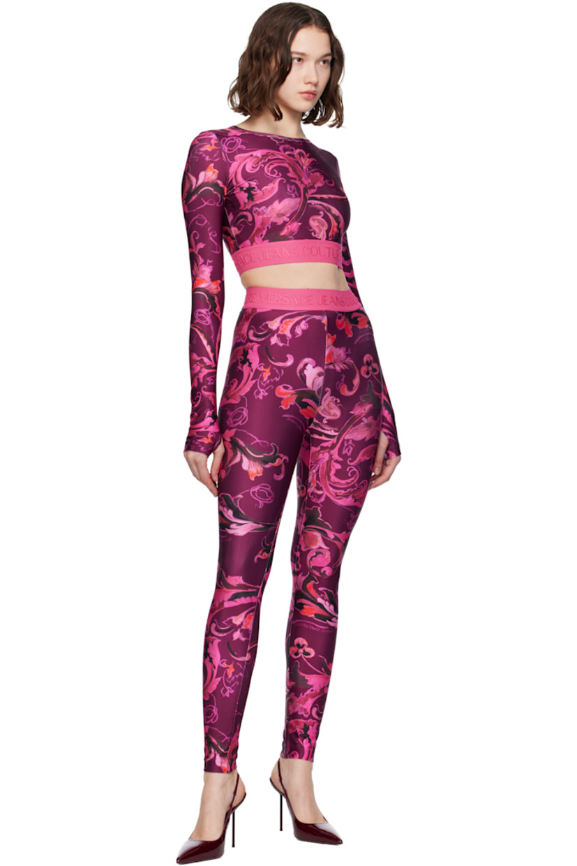 Stretch polyester jersey leggings.

· Barocco pattern printed throughout
· Logo-woven elasticized waistband

Supplier color: Fiorentina