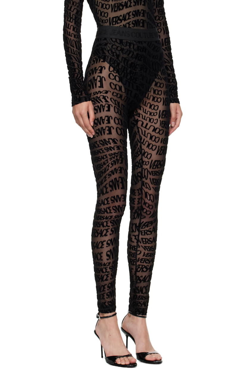 Sheer stretch mesh leggings.

· Logo pattern flocked throughout
· Logo-woven elasticized waistband

Supplier color: Black
