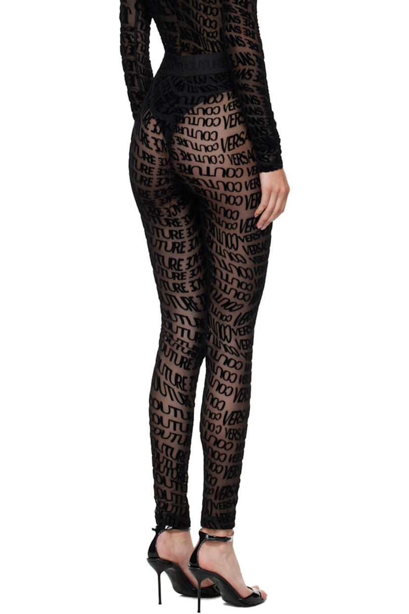 Sheer stretch mesh leggings.

· Logo pattern flocked throughout
· Logo-woven elasticized waistband

Supplier color: Black