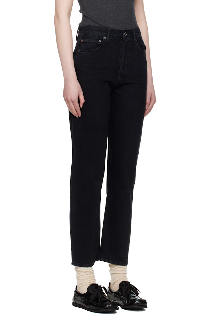 Non-stretch regenerative cotton denim jeans. Fading throughout. 

· Straight-leg 
· High-rise
· Belt loops
· Five-pocket styling
· Button fly
· Logo-engraved silver-tone hardware

Supplier color: Crushed