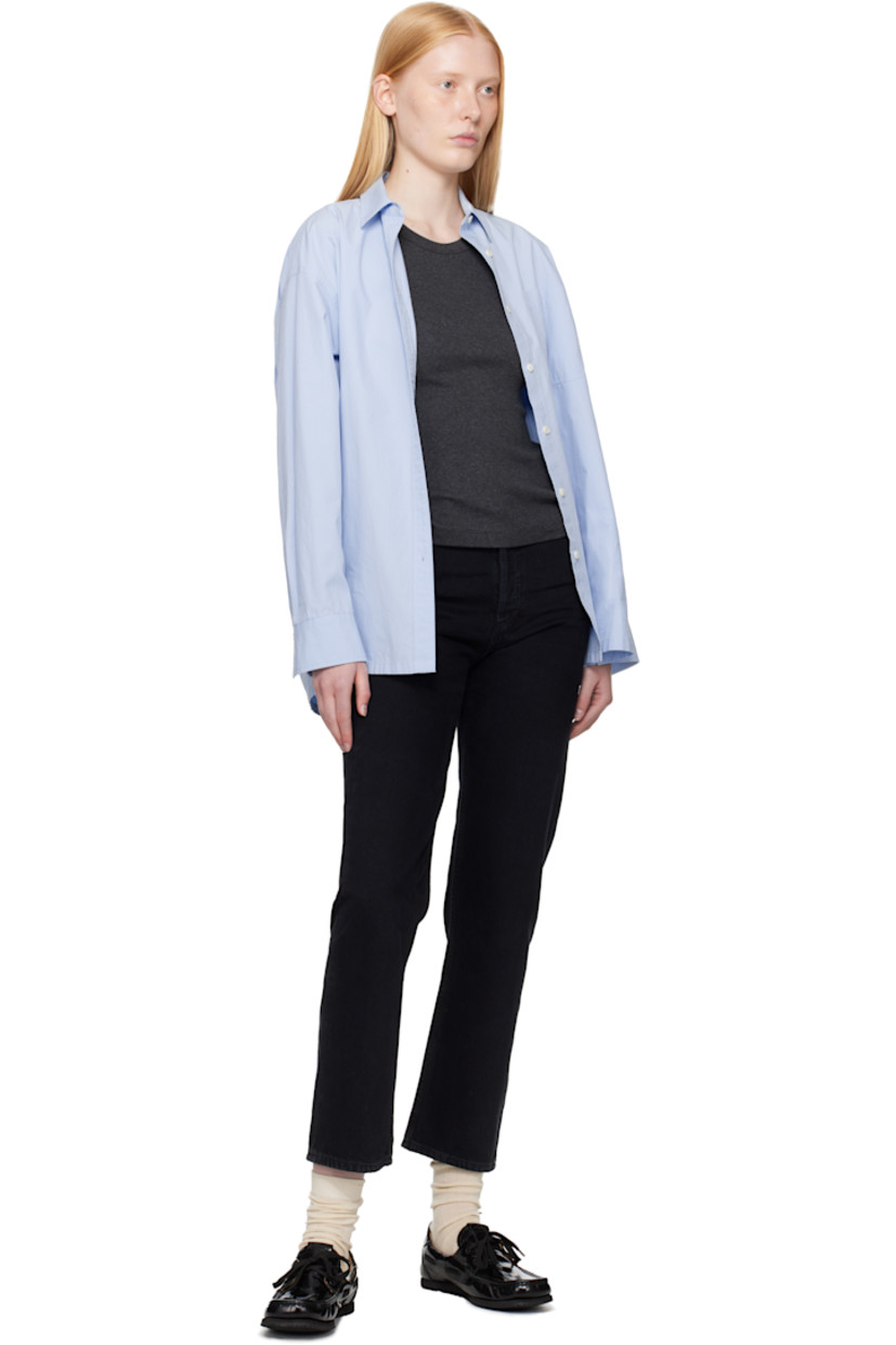 Non-stretch regenerative cotton denim jeans. Fading throughout. 

· Straight-leg 
· High-rise
· Belt loops
· Five-pocket styling
· Button fly
· Logo-engraved silver-tone hardware

Supplier color: Crushed