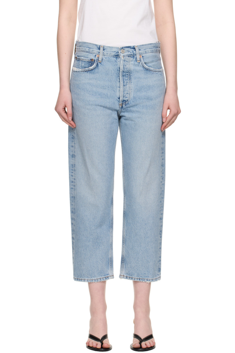 Non-stretch regenerative cotton denim jeans. Fading, whiskering, and subtle distressing throughout.

· The Integrity Grown™-certified 
· Loose-fit and straight-leg 
· Mid-rise 
· Belt loops
· Five-pocket styling
· Button fly 
· Cropped leg
· Logo-engraved silver- and bronze-tone hardware
· Contrast stitching in tan 

Supplier color: Force
