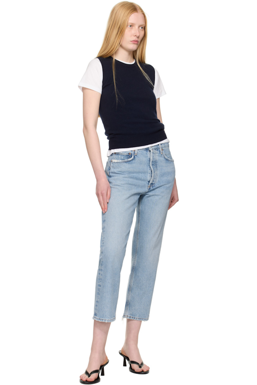 Non-stretch regenerative cotton denim jeans. Fading, whiskering, and subtle distressing throughout.

· The Integrity Grown™-certified 
· Loose-fit and straight-leg 
· Mid-rise 
· Belt loops
· Five-pocket styling
· Button fly 
· Cropped leg
· Logo-engraved silver- and bronze-tone hardware
· Contrast stitching in tan 

Supplier color: Force