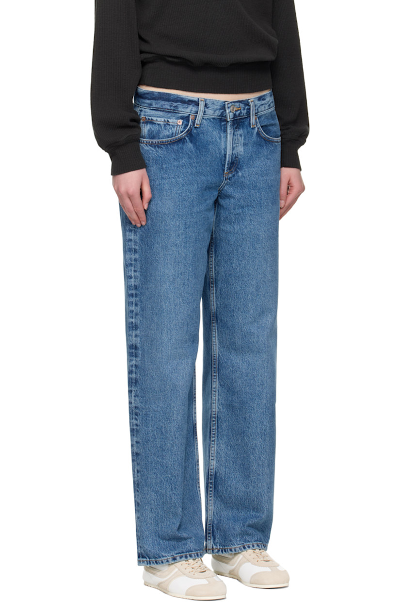 Non-stretch regenerative cotton denim jeans. Fading and whiskering throughout.

· The Integrity Grown™-certified 
· Straight-leg and loose-fit 
· Low-rise 
· Belt loops
· Five-pocket styling
· Button fly 
· Logo-engraved silver- and bronze-tone hardware
· Contrast stitching in tan 

Supplier color: Charge
