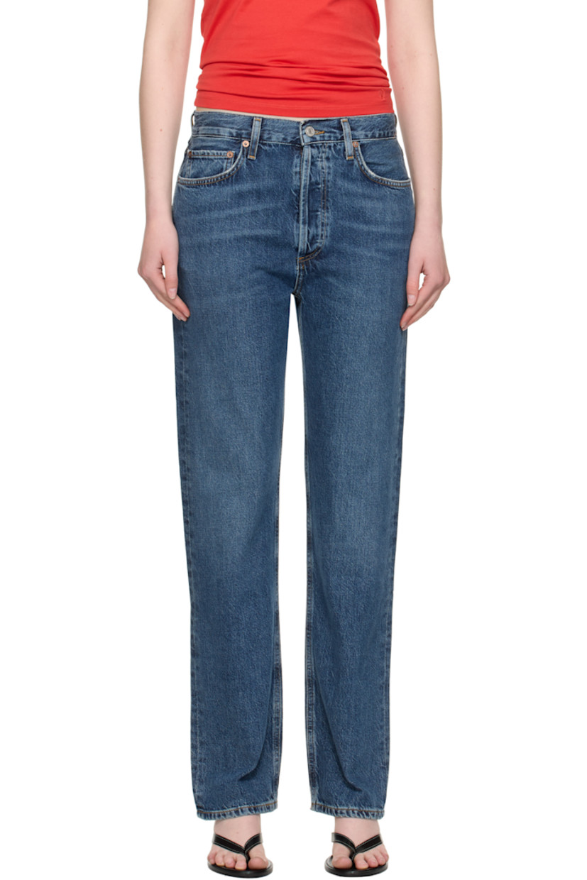 Non-stretch regenerative cotton denim jeans. Fading, whiskering, and subtle distressing throughout.

· The Integrity Grown™-certified 
· Straight-leg
· High-rise 
· Belt loops
· Five-pocket styling
· Button fly 
· Logo-engraved silver- and bronze-tone hardware
· Contrast stitching in tan 

Supplier color: Control