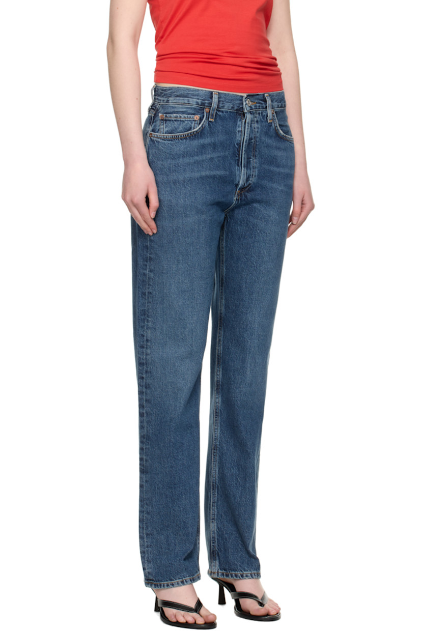 Non-stretch regenerative cotton denim jeans. Fading, whiskering, and subtle distressing throughout.

· The Integrity Grown™-certified 
· Straight-leg
· High-rise 
· Belt loops
· Five-pocket styling
· Button fly 
· Logo-engraved silver- and bronze-tone hardware
· Contrast stitching in tan 

Supplier color: Control