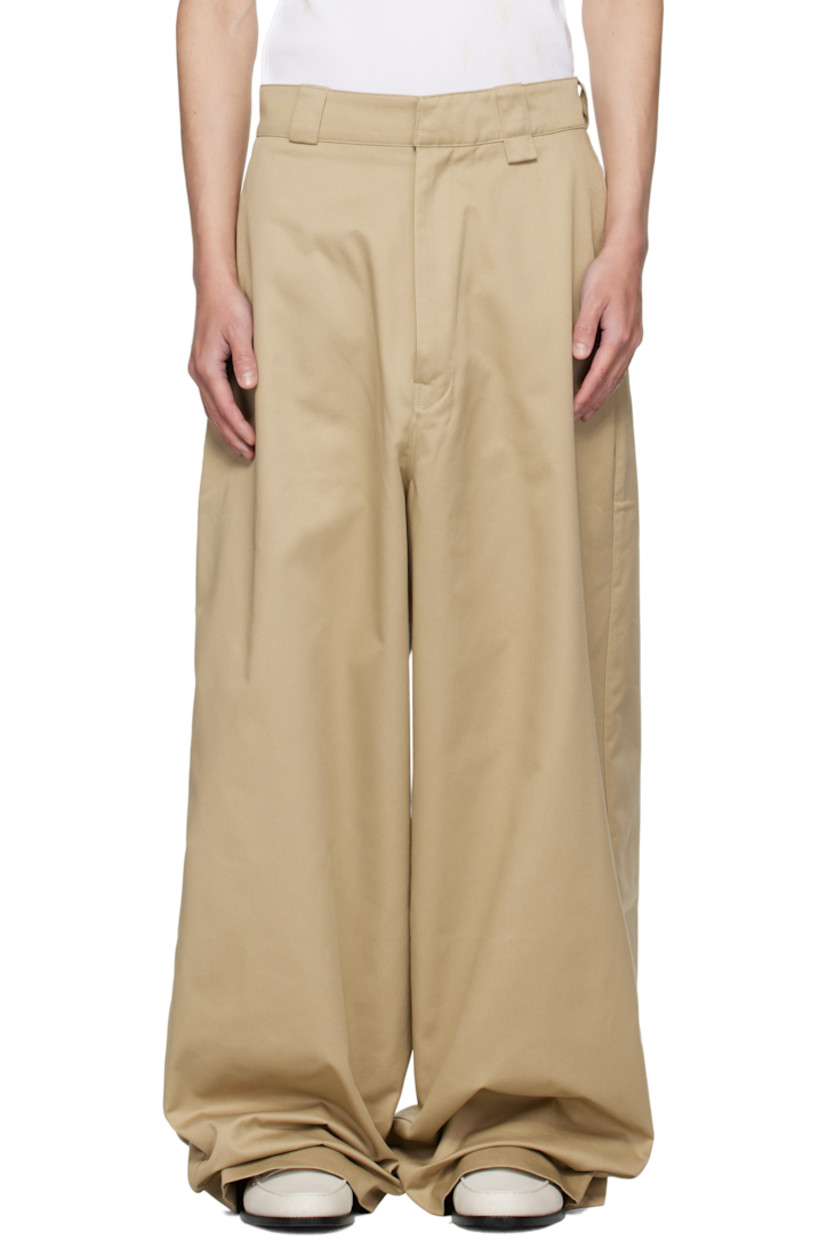 Cotton-blend gabardine trousers.

· Belt loops
· Four-pocket styling
· Zip fly 
· Loop at front waist

Supplier color: Travertine
