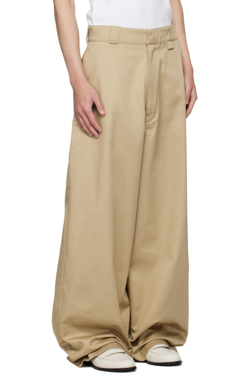 Cotton-blend gabardine trousers.

· Belt loops
· Four-pocket styling
· Zip fly 
· Loop at front waist

Supplier color: Travertine