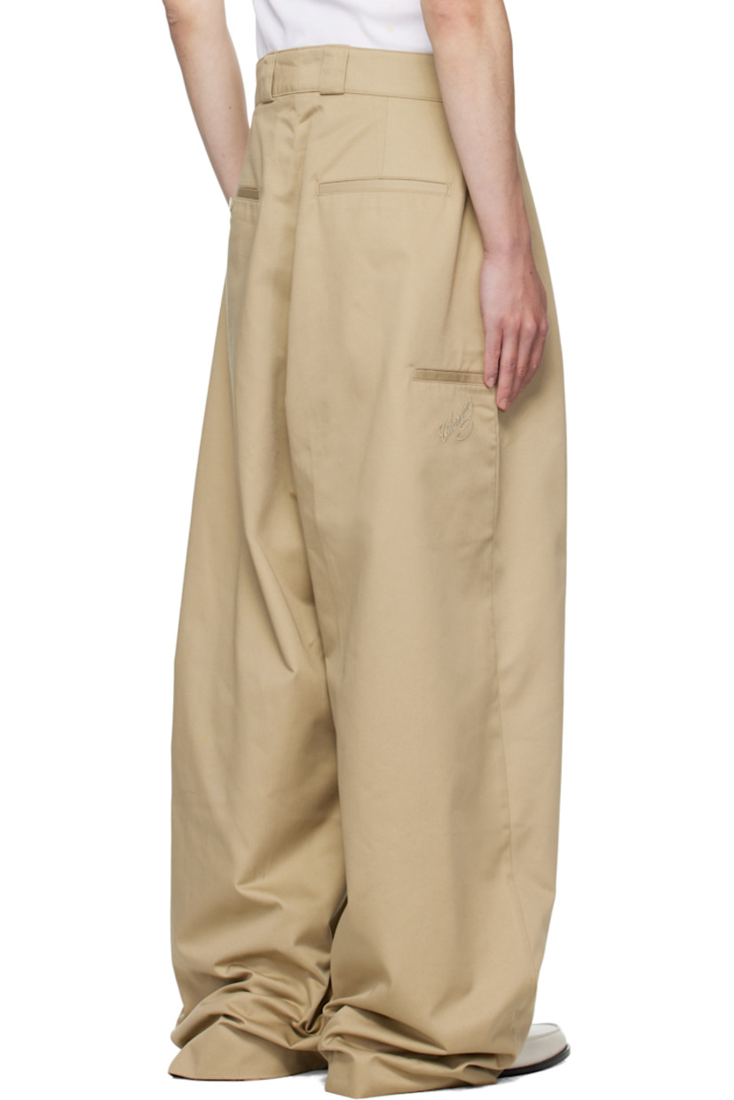 Cotton-blend gabardine trousers.

· Belt loops
· Four-pocket styling
· Zip fly 
· Loop at front waist

Supplier color: Travertine