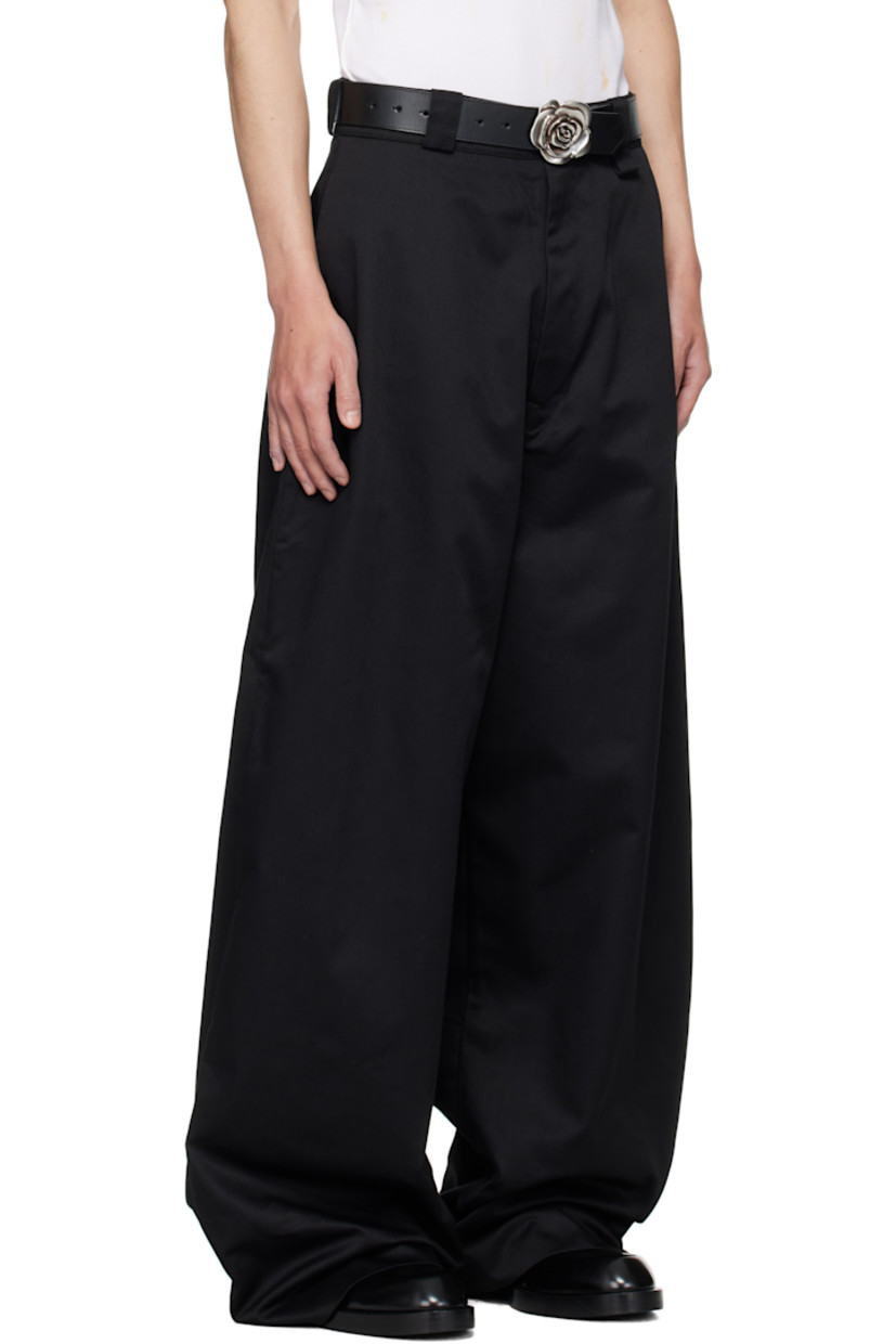 Wide-leg cotton-blend twill trousers.

· High-rise
· Belt loops
· Four-pocket styling
· Zip fly
· Dropped inseam

Supplier color: Black