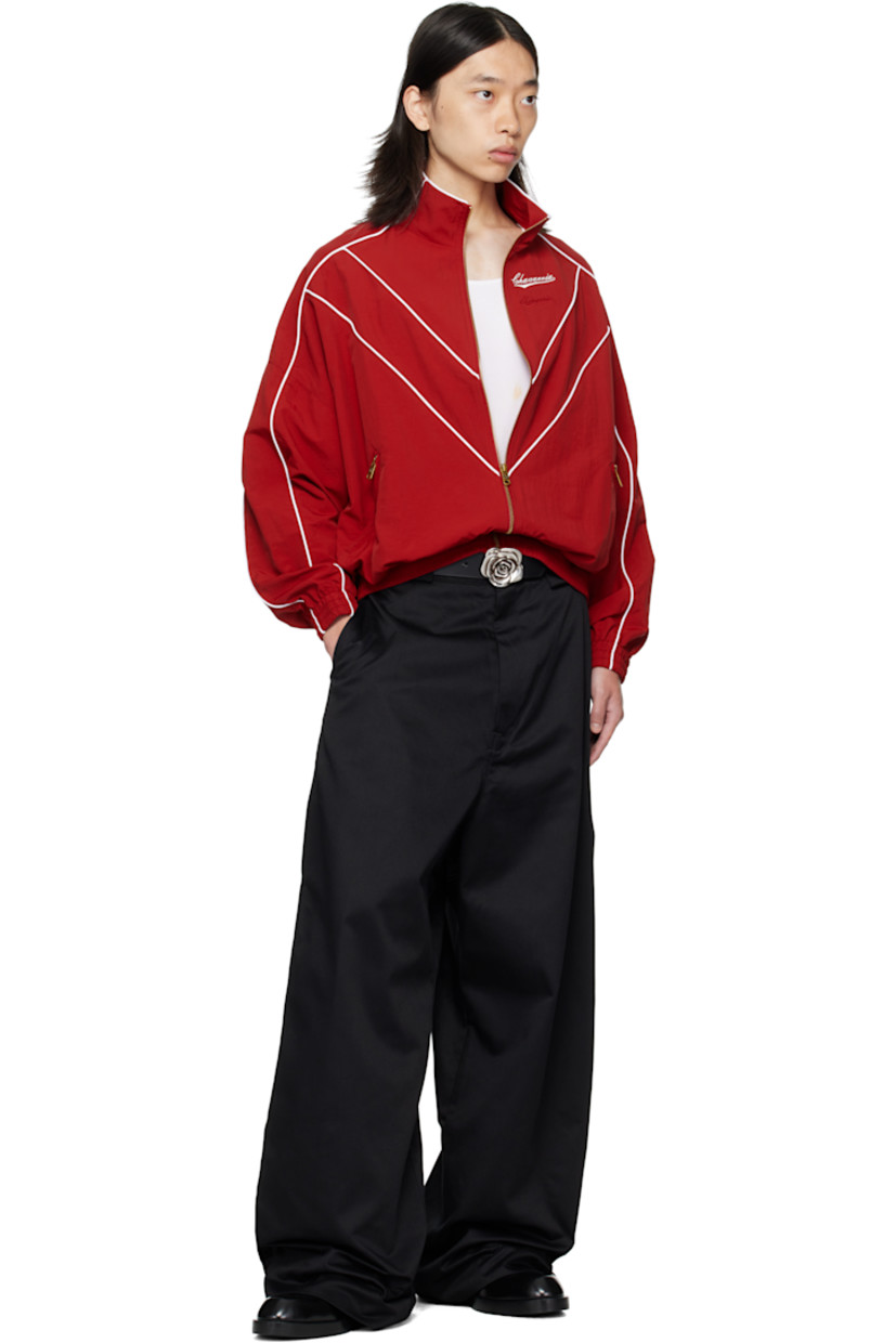 Wide-leg cotton-blend twill trousers.

· High-rise
· Belt loops
· Four-pocket styling
· Zip fly
· Dropped inseam

Supplier color: Black