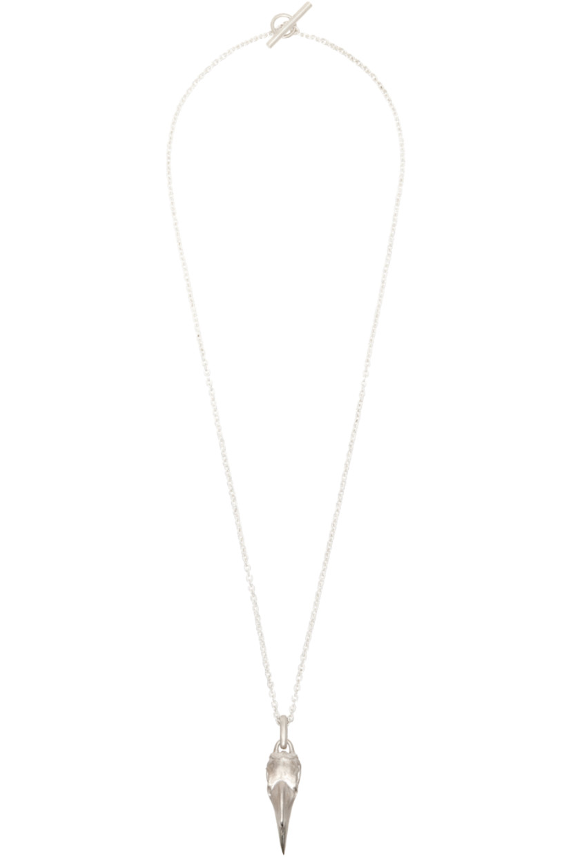 Handcrafted cable chain necklace in sterling silver. 

�· Graphic pendant at drop 
· Logo and hallmarking at toggle fastening 
· L29"

Supplier color: Matte sterling silver