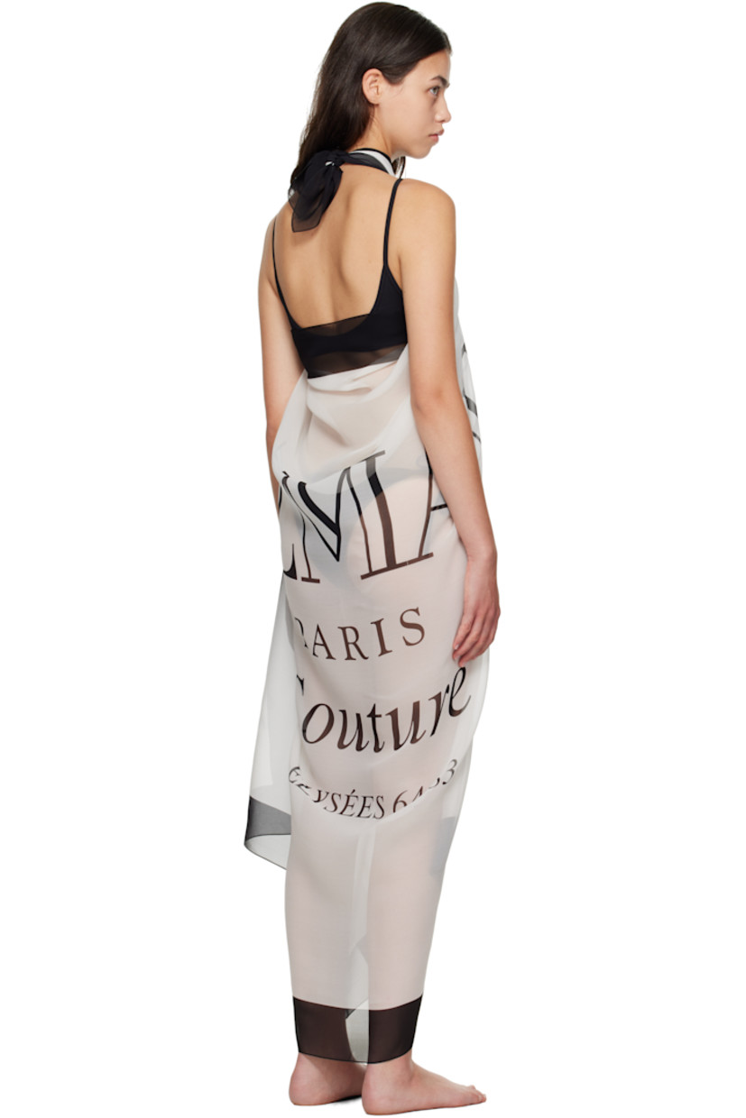 Sheer silk crêpe cover-up dress. 

· Logo pattern printed throughout
· Self-tie halter neck

Supplier color: White/Black