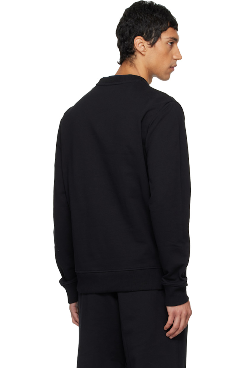 French terry sweatshirt.

· Rib-knit crewneck, hem, and cuffs
· Logo-engraved graphic hardware at shoulders
· Dropped shoulders
· Gold-tone hardware

Supplier color: Black