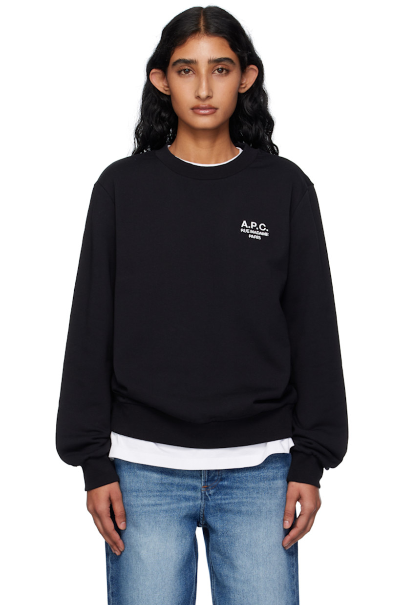 Heavyweight stretch organic cotton fleece sweatshirt.

· GOTS-certified cotton
· Rib-knit crewneck, hem, and cuffs
· Logo embroidered at chest

Supplier color: Black/White