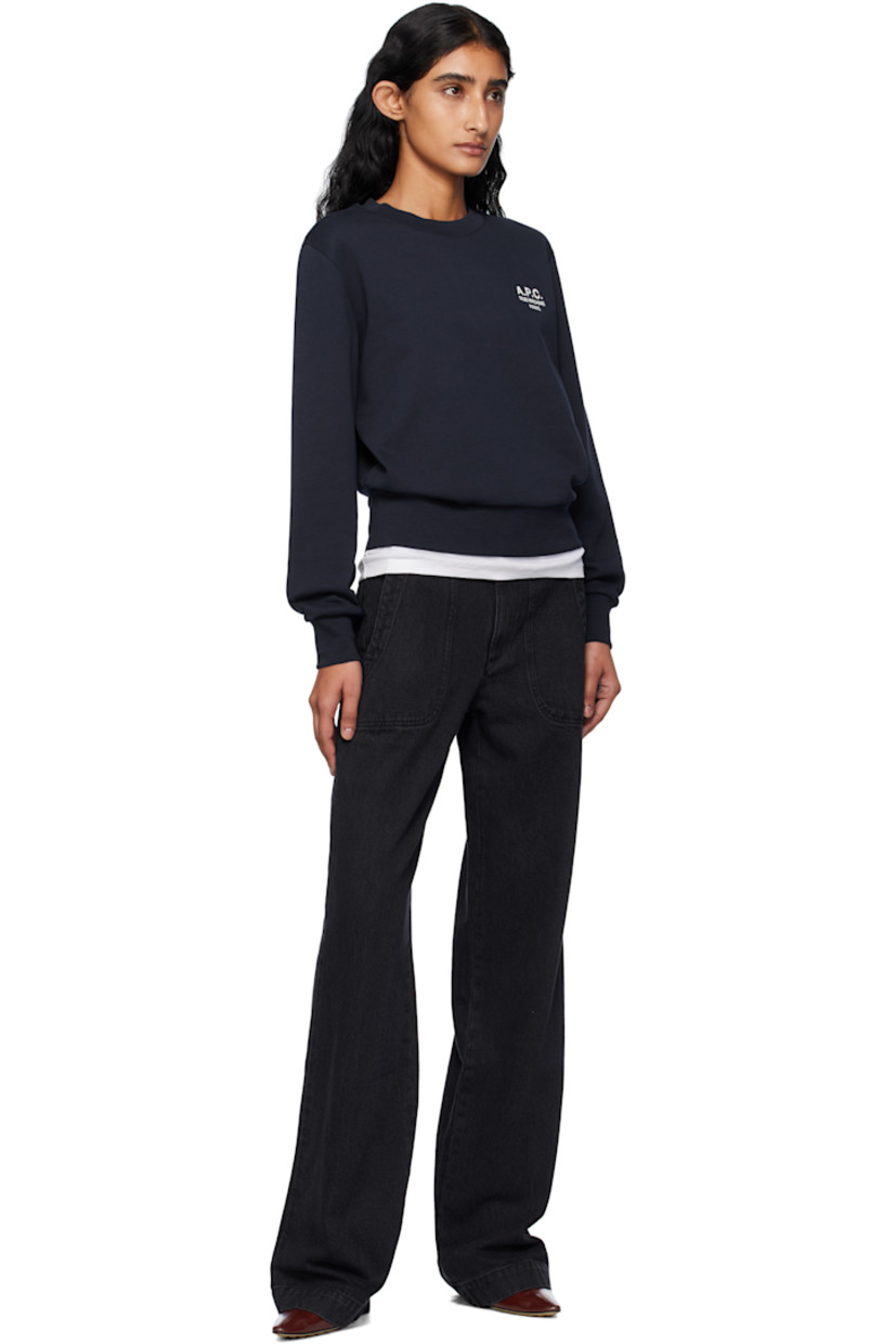 Stretch GOTS-certified organic cotton French terry sweatshirt.

· Rib-knit crewneck, hem, and cuffs
· Logo embroidered at chest

Supplier color: Dark navy/Ecru