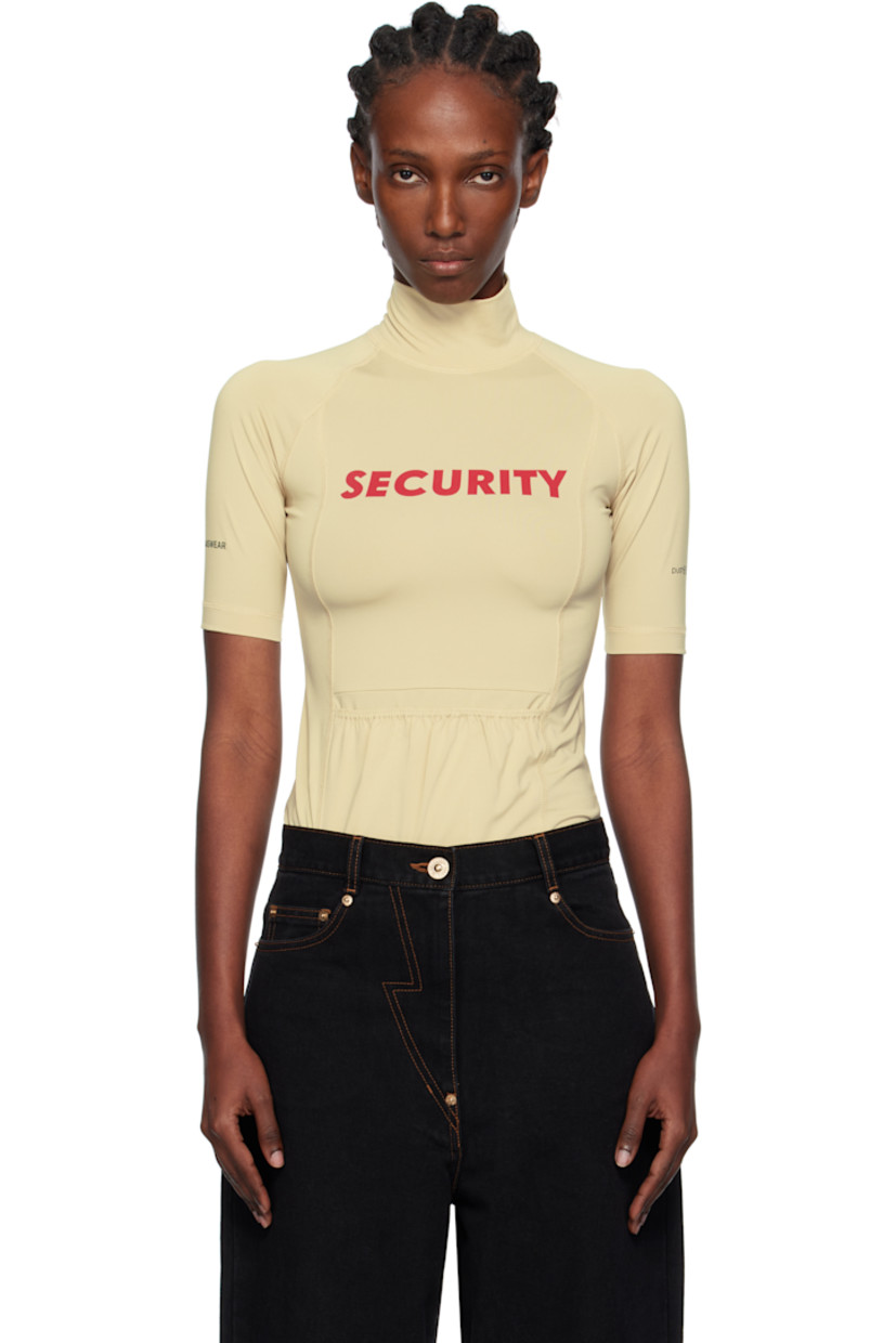 Stretch jersey top.

· Mock neck
· Text printed at chest and sleeve
· Patch pockets at front
· Raglan sleeves
· Zip closure at shoulder
· Logo printed at sleeve

Supplier color: Ye