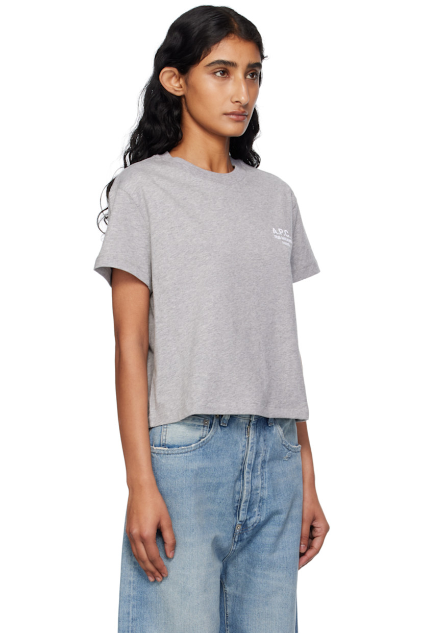 Heavyweight organic cotton jersey T-shirt.

· GOTS-certified cotton
· Rib-knit crewneck
· Logo embroidered at chest
· Cropped hem

Supplier color: Gris chine/Blanc
