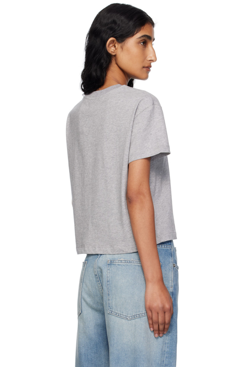 Heavyweight organic cotton jersey T-shirt.

· GOTS-certified cotton
· Rib-knit crewneck
· Logo embroidered at chest
· Cropped hem

Supplier color: Gris chine/Blanc