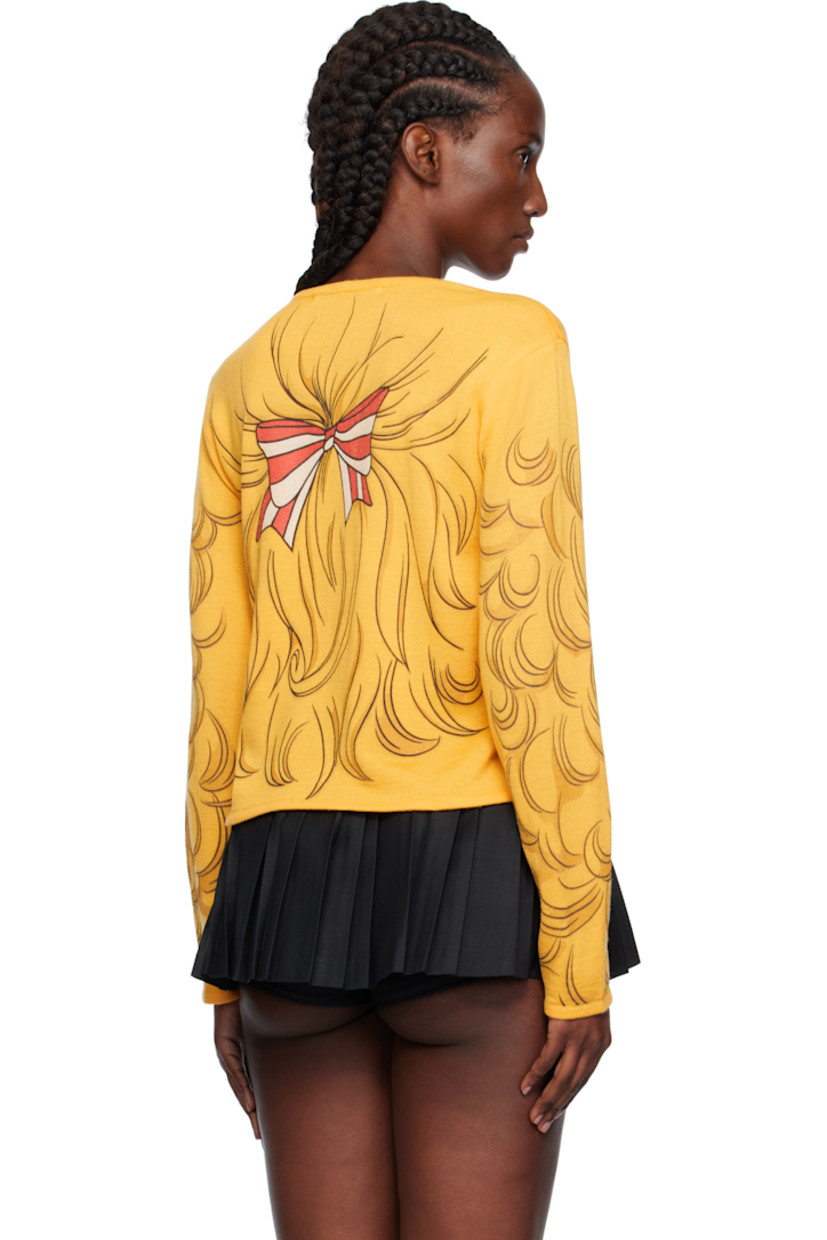 Knit wool-blend sweater. 

· Graphic printed throughout 
· Rib-knit crewneck, hem, and cuffs

Supplier color: Yellow