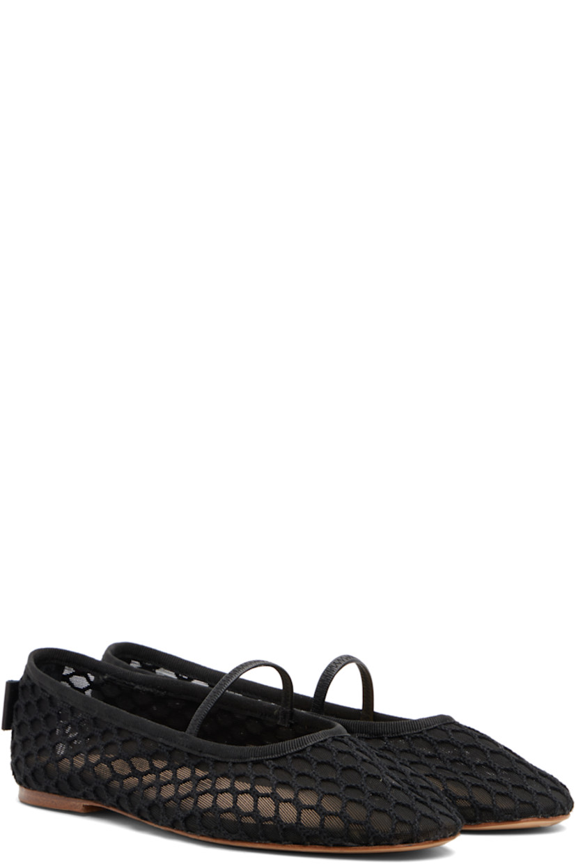 Mesh ballerina flats.

· Elasticized strap at vamp
· Grosgrain trim at collar
· Leather logo flag at heel counter
· Leather sole

Supplier color: Black