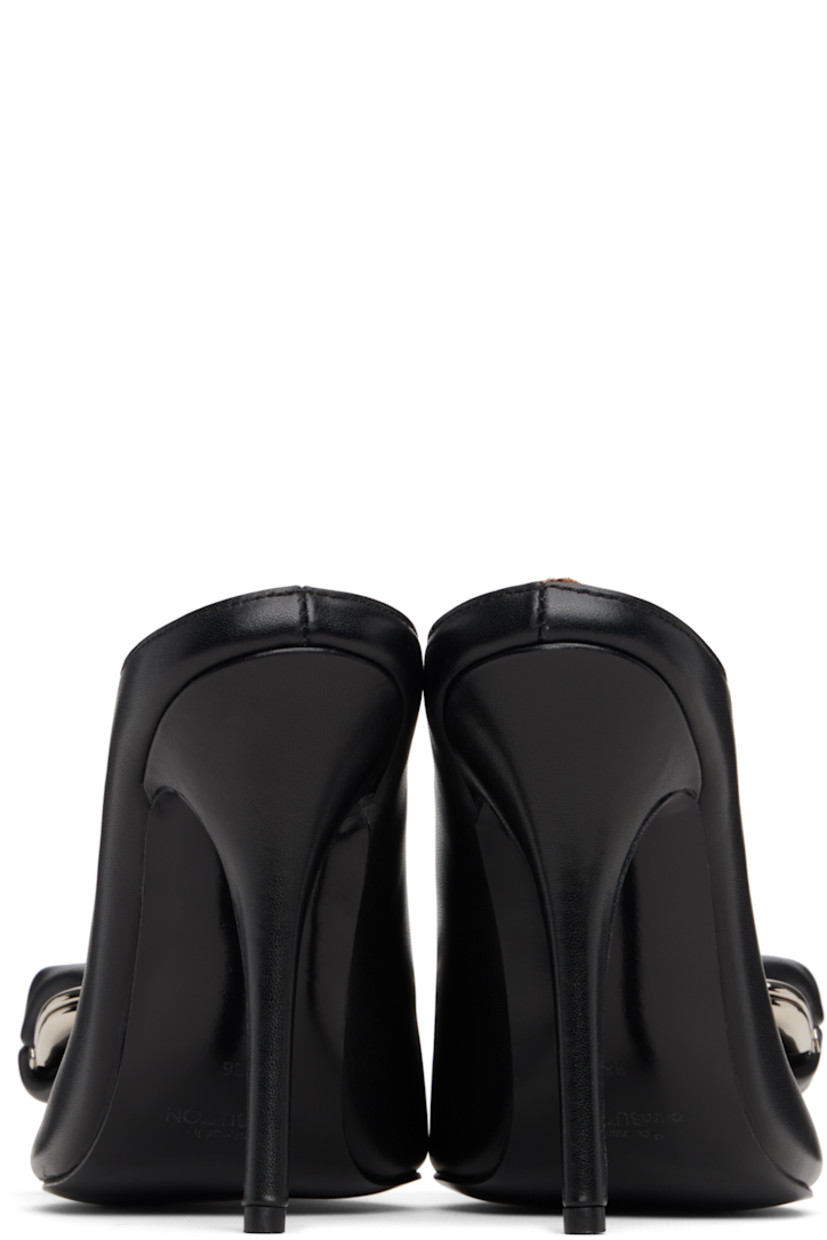 Buffed leather heels. 

· Pointed toe 
· Kiss-lock coin pouch and notch at vamp
· Covered stiletto heel with rubber injection
· Leather sole 
· Heel: H4.5"

Supplier color: Black