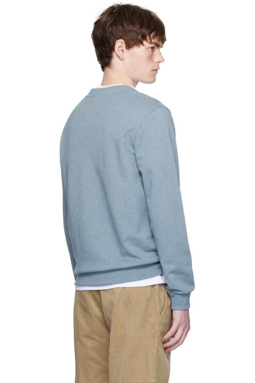 Stretch organic cotton French terry sweatshirt.

· GOTS-certified organic cotton
· Rib-knit crewneck, hem, and cuffs
· Logo embroidered at chest

Supplier color: Bleu gris chine/Bleu