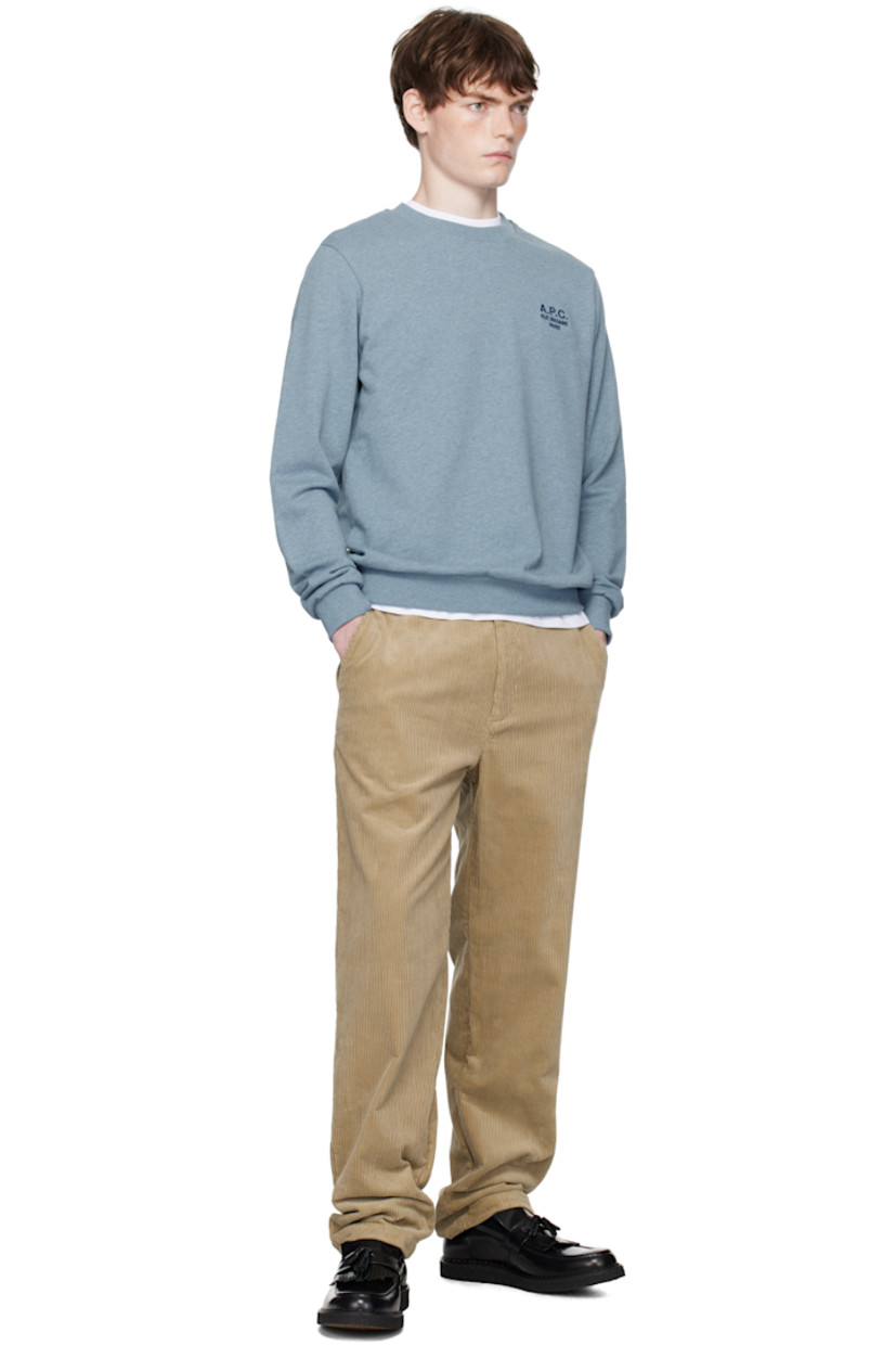 Stretch organic cotton French terry sweatshirt.

· GOTS-certified organic cotton
· Rib-knit crewneck, hem, and cuffs
· Logo embroidered at chest

Supplier color: Bleu gris chine/Bleu
